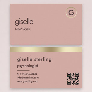 Psycholoog Roze Goud QR Code Visitekaartje