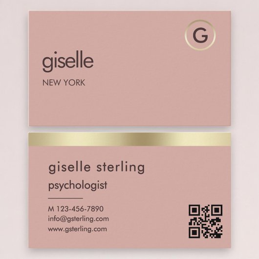 Psycholoog Roze Goud QR Code Visitekaartje
