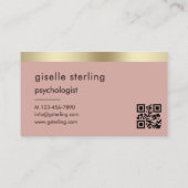 Psycholoog Roze Goud QR Code Visitekaartje (Achterkant)