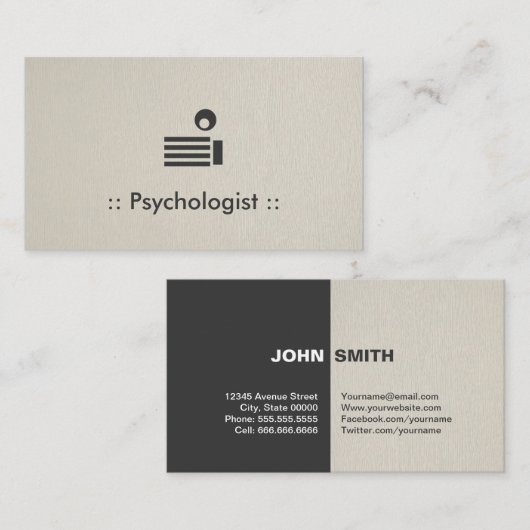 Psycholoog Simple Elegant Professional Visitekaartje (Voorkant / Achterkant)