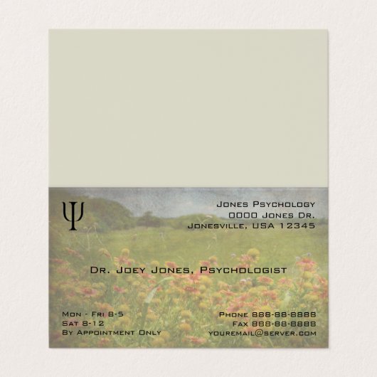 Psycholoog Symbool Gevouwen Zaken Visitekaartje (Buitenkant ongevouwen)