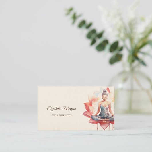 Psycholoog Therapeut, Chique Lotus, Yoga Meisje Visitekaartje (Staand voorkant)