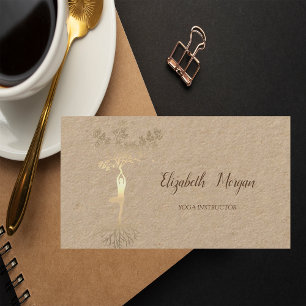 Psycholoog Therapeut, Gouden Boom Silhouet, Yoga Visitekaartje
