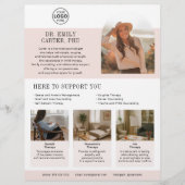 Psycholoog Therapeut Logo Foto Blush Flyer (Voorkant)