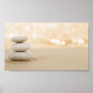 Psycholoog Therapeut Zen Stenen Zand Poster