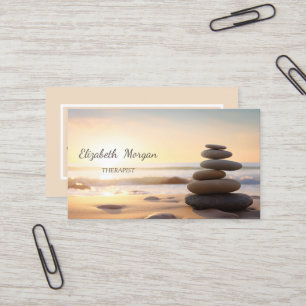 Psycholoog Therapeut Zen Stones Sunset Visitekaartje