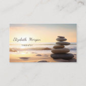 Psycholoog Therapeut Zen Stones Sunset Visitekaartje (Voorkant)