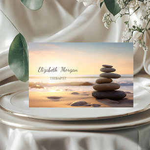 Psycholoog Therapeut Zen Stones Sunset Visitekaartje