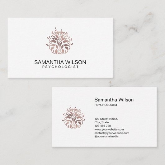 Psycholoog Therapie Counselor Psychiatrist Brain Visitekaartje (Voorkant / Achterkant)