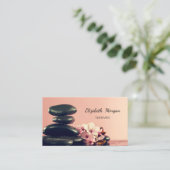 Psycholoog Therapist Black Zen Stones Flower Visitekaartje (Staand voorkant)