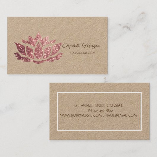 Psycholoog Therapist, Glitter Lotus, Yoga Visitekaartje (Voorkant / Achterkant)