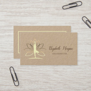psycholoog Therapist, Gold Silhouette, Lotus, Yoga Visitekaartje