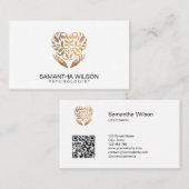 Psycholoog Therapist Psychiatrist QR Code Busine Visitekaartje (Voorkant / Achterkant)