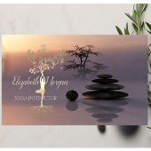 Psycholoog Therapist, Stenen, goudboom Silhouette Visitekaartje