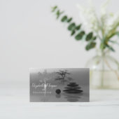 Psycholoog Therapist, Stenen, grijze boom Silhouet Visitekaartje (Staand voorkant)