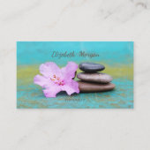 Psycholoog Therapist Zen-stenen, Bloem Visitekaartje (Voorkant)