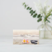 Psycholoog Therapist Zen Stones, Flowers Visitekaartje (Staand voorkant)