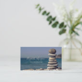 Psycholoog Therapist Zen Stones,Yoga Instructor Visitekaartje (Staand voorkant)