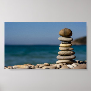 psycholoog Therapist Zen Stones, Yoga Poster