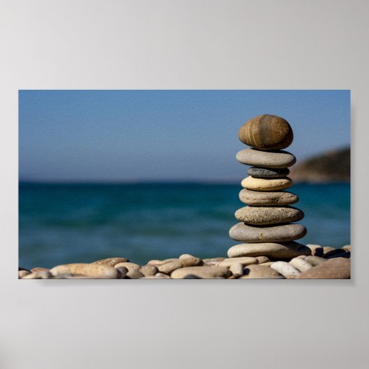psycholoog Therapist Zen Stones, Yoga Poster (Voorkant)