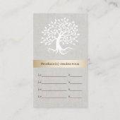 Psycholoog Tree of Life Stylish Gold & Linen Afsprakenkaartje (Achterkant)
