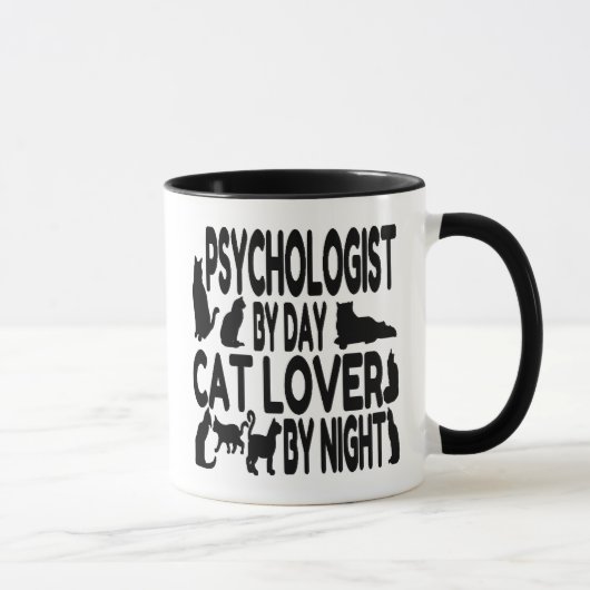 Psycholoog van Day Cat Lover by Night Mok (Rechts)