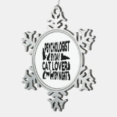 Psycholoog van Day Cat Lover by Night Tin Sneeuwvlok Ornament (Rechts)