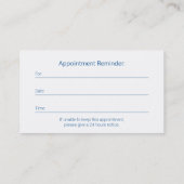 Psycholoog Visitekaartjes Persoonlijk adviseur Afsprakenkaartje (Achterkant)