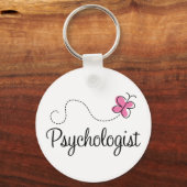 Psycholoog voor roze vlinder sleutelhanger (Voorkant)