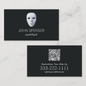 Psycholoog White Poker Face Visitekaartje (Voorkant / Achterkant)
