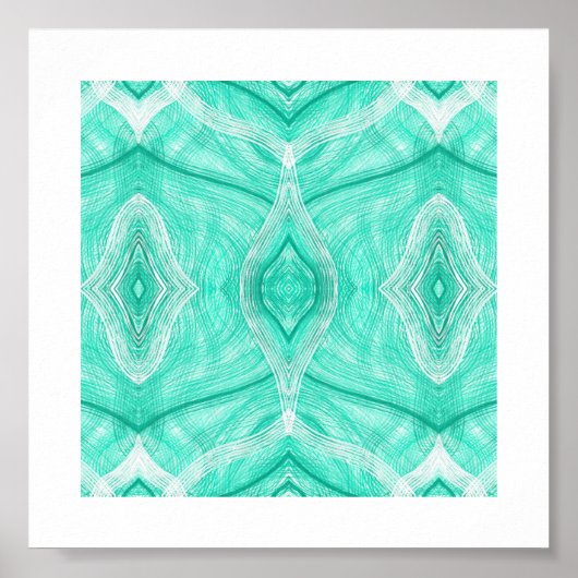 Psychomachia Groene Abstracte Aquarel Kunst Poster (Voorkant)