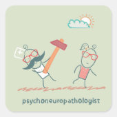 Psychoneuropatholoog Doctor en patiënt Vierkante Sticker (Voorkant)