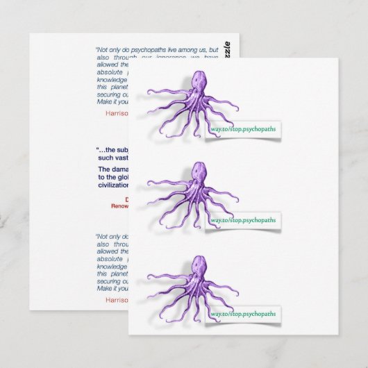 PsychoOctopus Visitekaartjes Briefkaart (Voorkant / Achterkant)