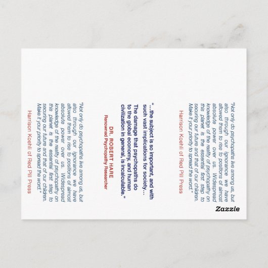 PsychoOctopus Visitekaartjes Briefkaart (Achterkant)