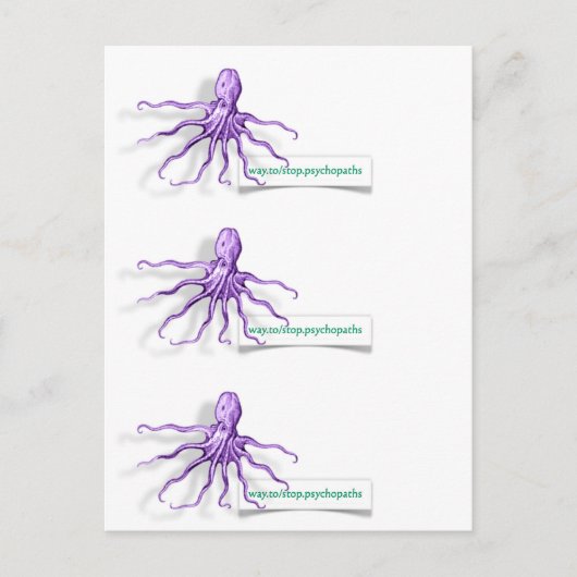 PsychoOctopus Visitekaartjes Briefkaart (Voorkant)