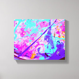Psychopathie Roze Cyaan Abstract Spetter Canvas Afdruk