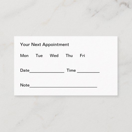 Psychotherapeut Afspraakkaarten voor Geestelijke G Visitekaartje (Achterkant)