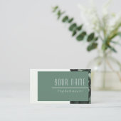 Psychotherapeut Calm Green Natuur Minimal Modern Visitekaartje (Staand voorkant)