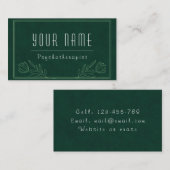 Psychotherapeut Donkergroene Natuur Greenery Calm Visitekaartje (Voorkant / Achterkant)