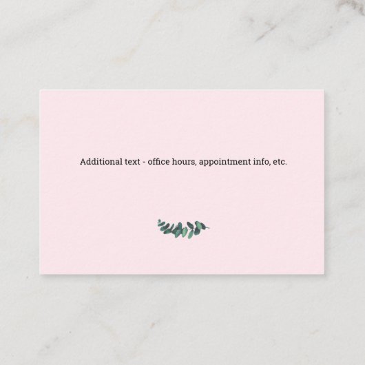 Psychotherapeut Eucalyptus Roze Euro Visitekaartje (Achterkant)