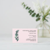 Psychotherapeut Eucalyptus Roze Visitekaartje (Staand voorkant)