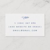 Psychotherapeut Family Counselor Drawn Floral Blue Visitekaartje (Achterkant)