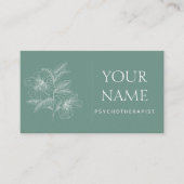 Psychotherapeut Family Counselor Drawn Flower Blue Visitekaartje (Voorkant)