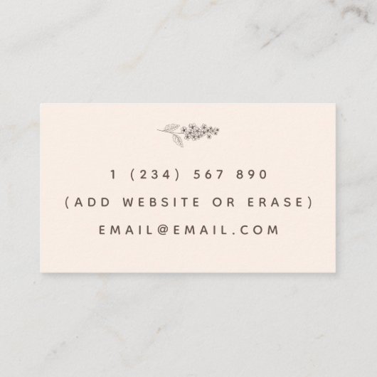 Psychotherapeut Family Counselor Drawn Flower Blue Visitekaartje (Achterkant)