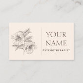 Psychotherapeut Family Counselor Drawn Flower Blue Visitekaartje (Voorkant)