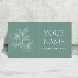 Psychotherapeut Family Counselor Drawn Flower Blue Visitekaartje