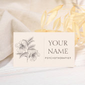 Psychotherapeut Family Counselor Drawn Flower Blue Visitekaartje