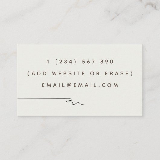 Psychotherapeut Family Counselor Drawn Flower Boho Visitekaartje (Achterkant)