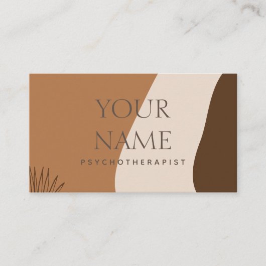 Psychotherapeut Family Counselor Drawn Natuur Boho Visitekaartje (Voorkant)