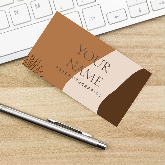 Psychotherapeut Family Counselor Drawn Natuur Boho Visitekaartje